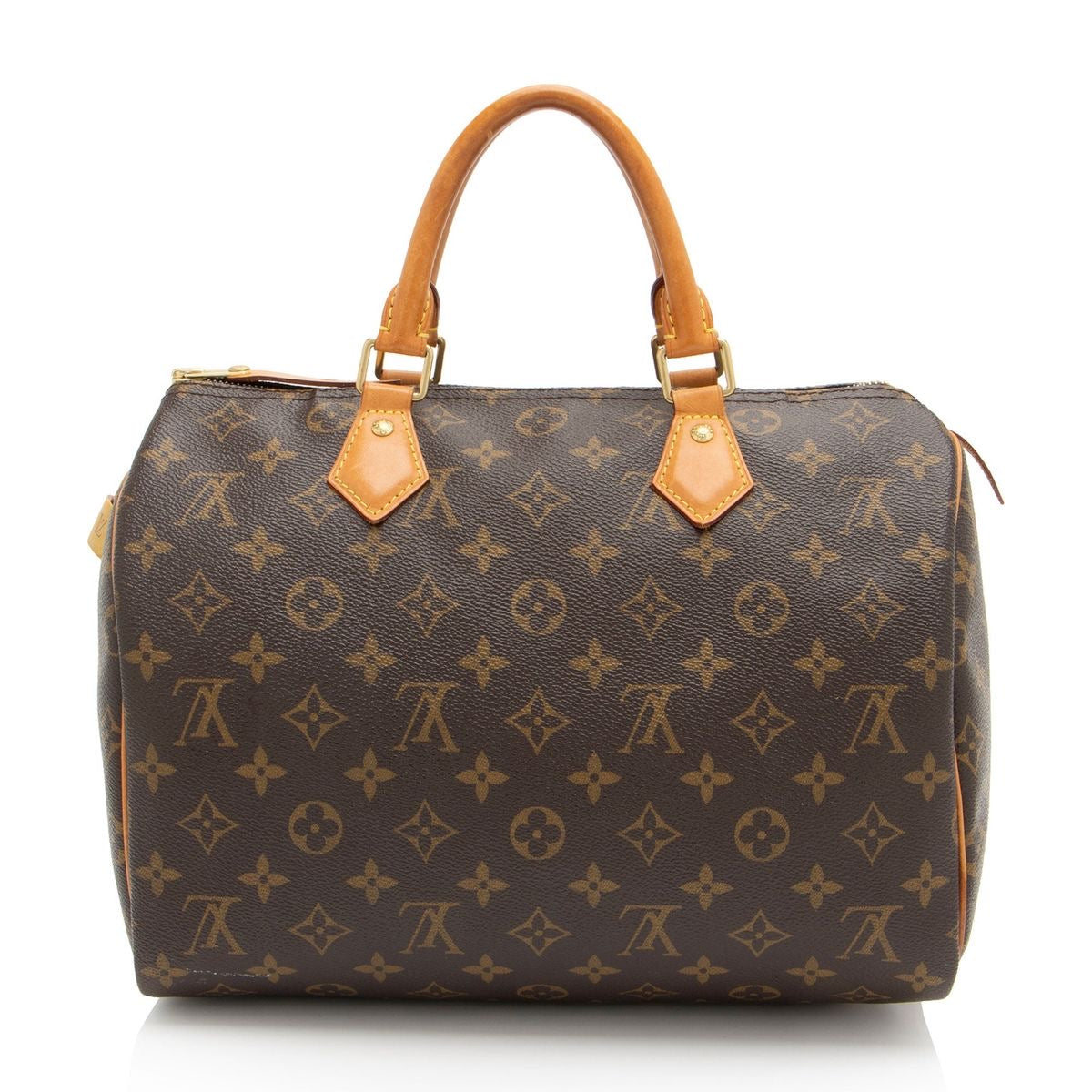 Monogram Brown Flower Speedy Tote