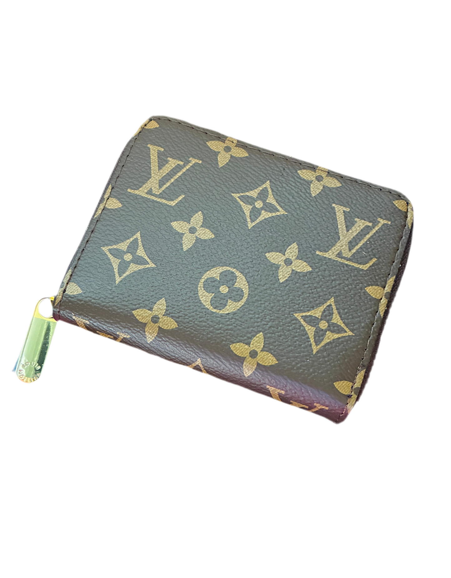 Small Top Zip Brown Monogram Wallet