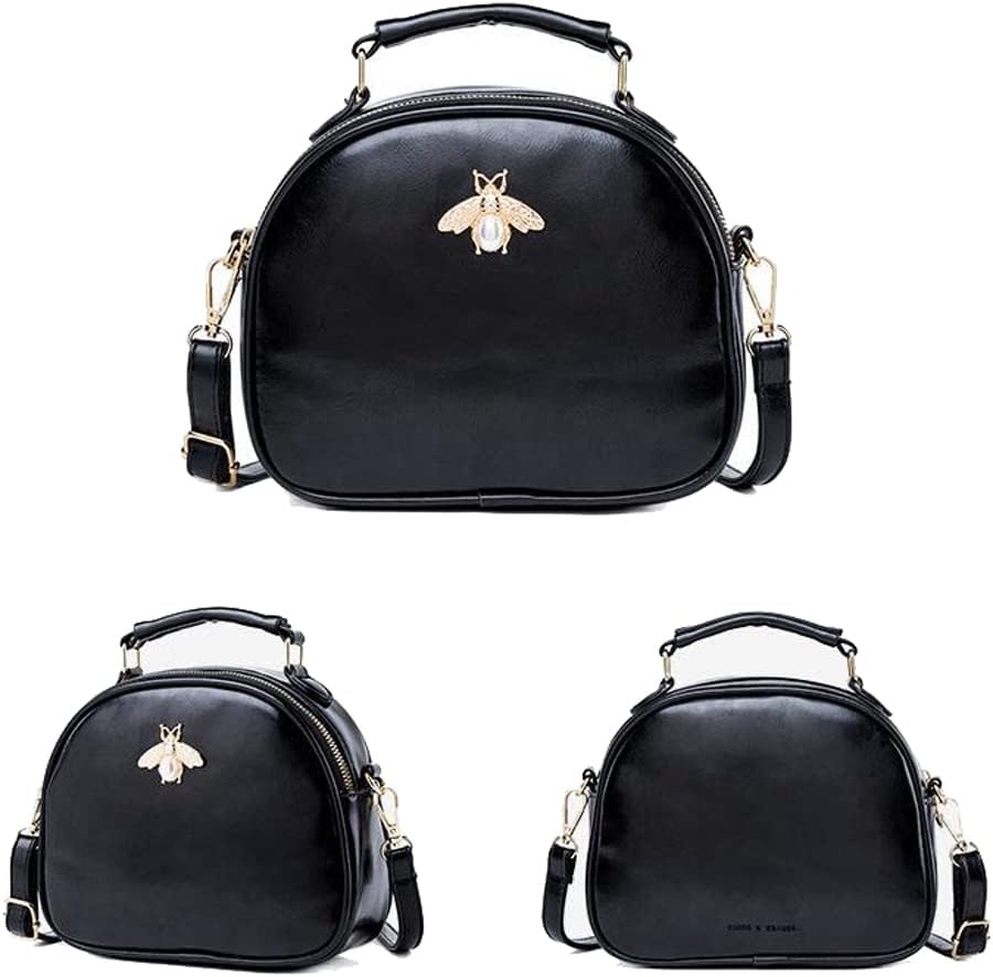 Beatfull Bee Crossbody Purse for Women Leather Round Shoulder Bag Small StylishvTop Handle Handbag
