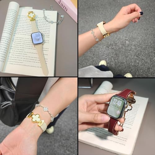 Lucky Flower Leather Strap For Apple Watch