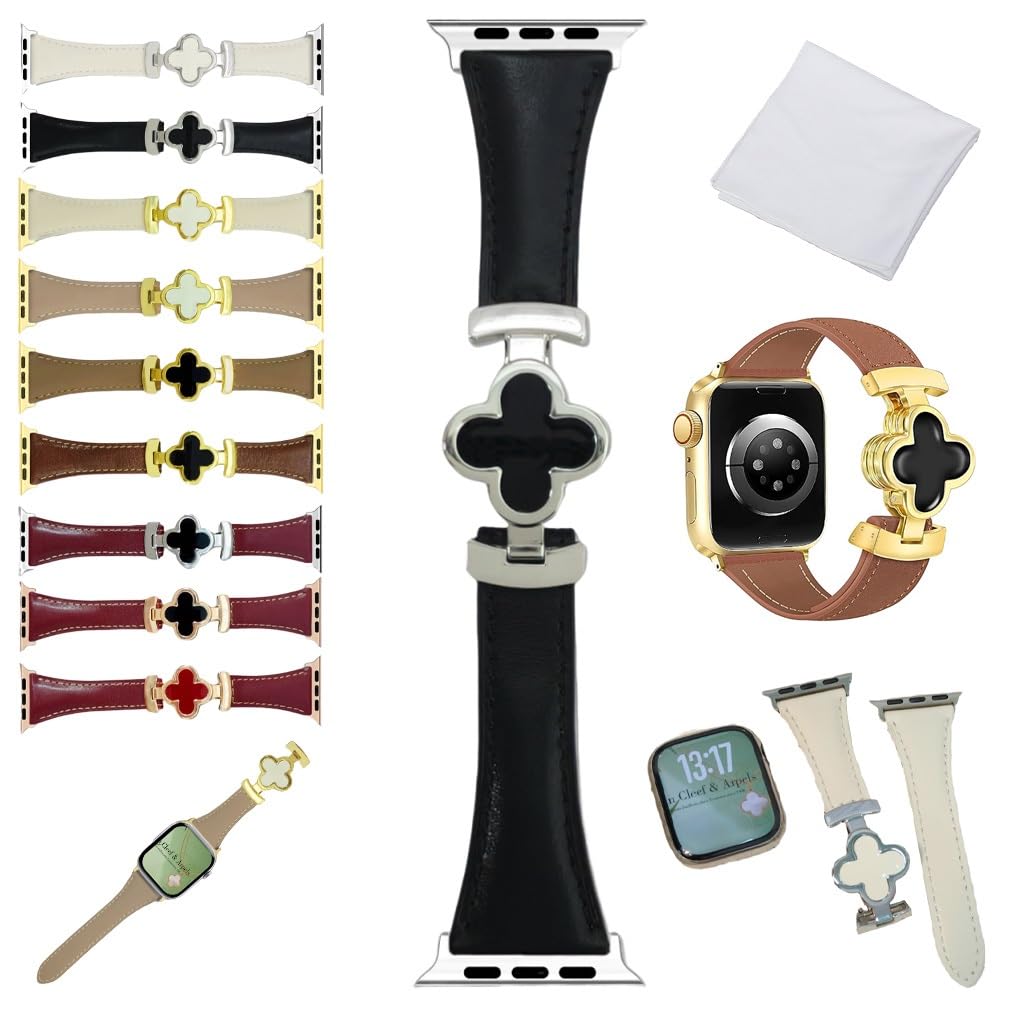 Lucky Flower Leather Strap For Apple Watch