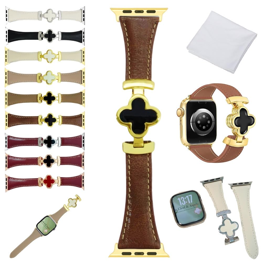 Lucky Flower Leather Strap For Apple Watch