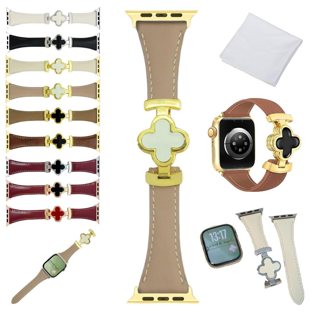 Lucky Flower Leather Strap For Apple Watch