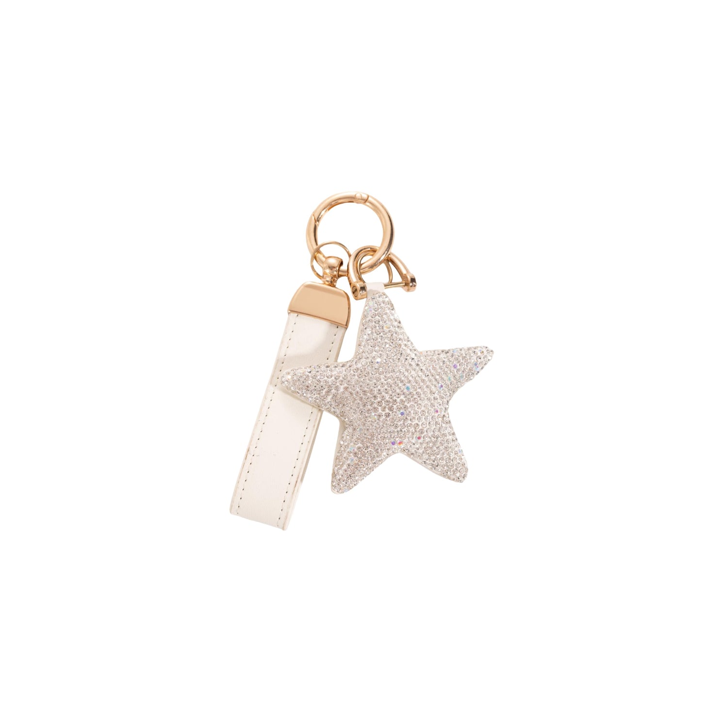 Jekvil Handmade Leather Keychain with Rhinestones