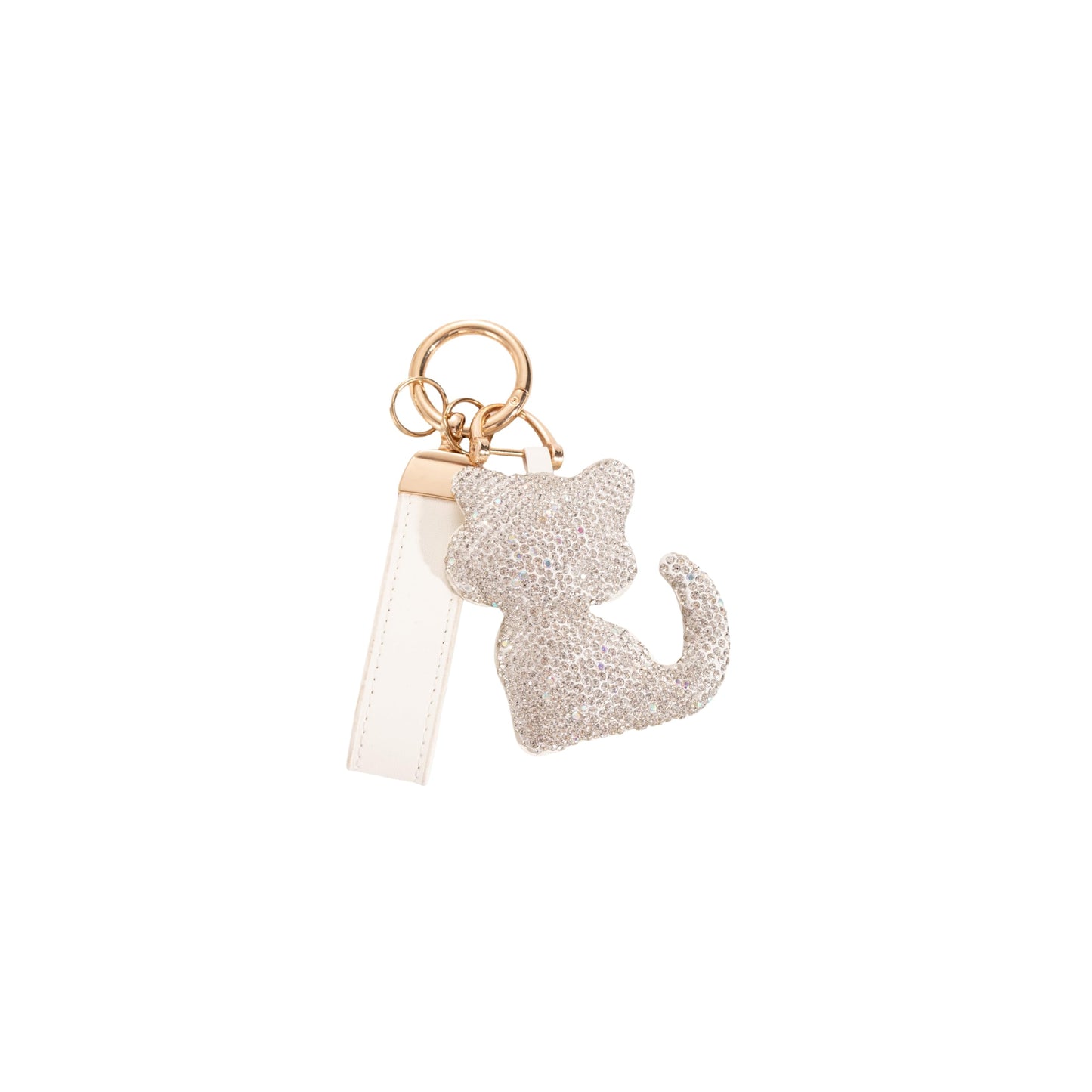 Jekvil Handmade Leather Keychain with Rhinestones