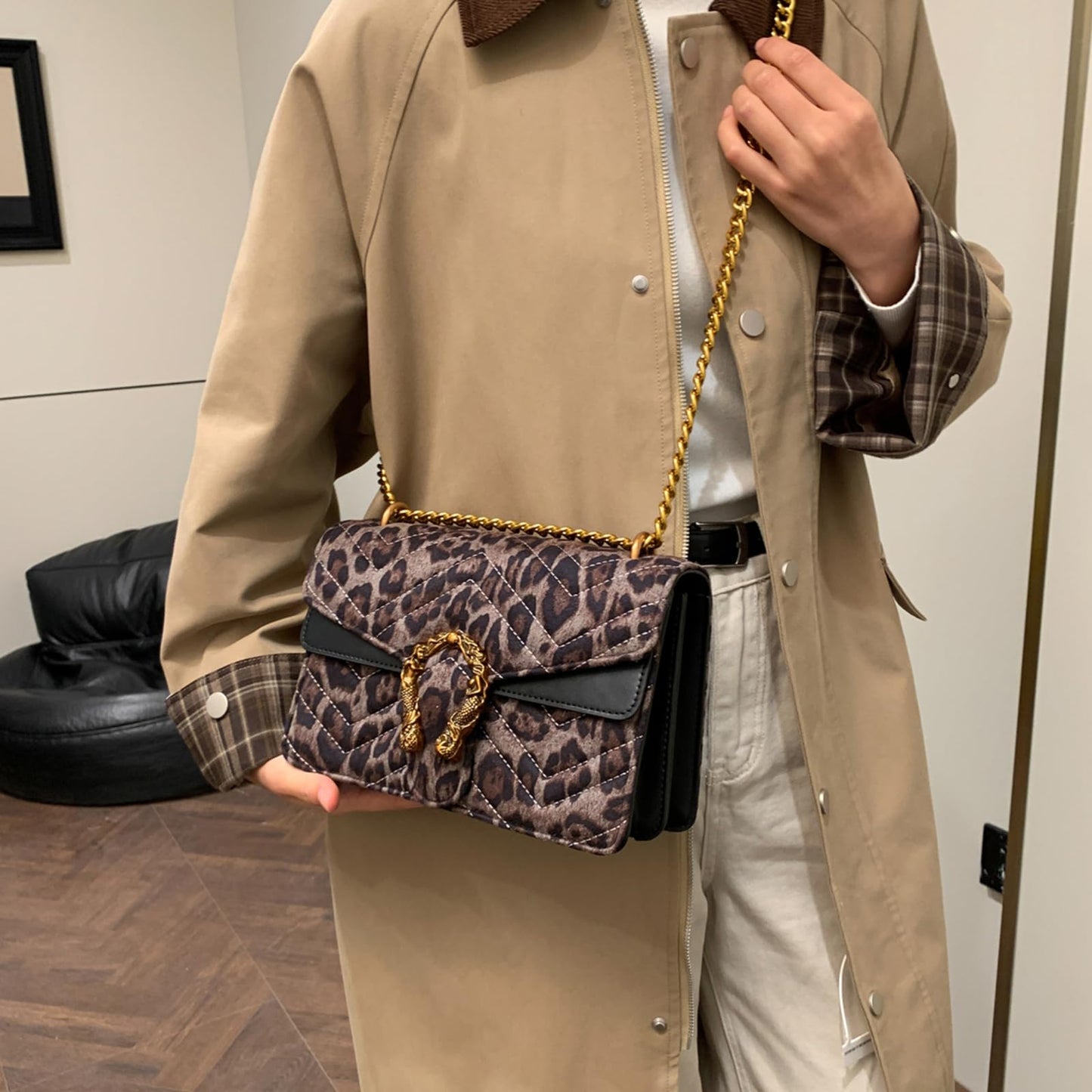 Crossbody Snake Printed Clutch