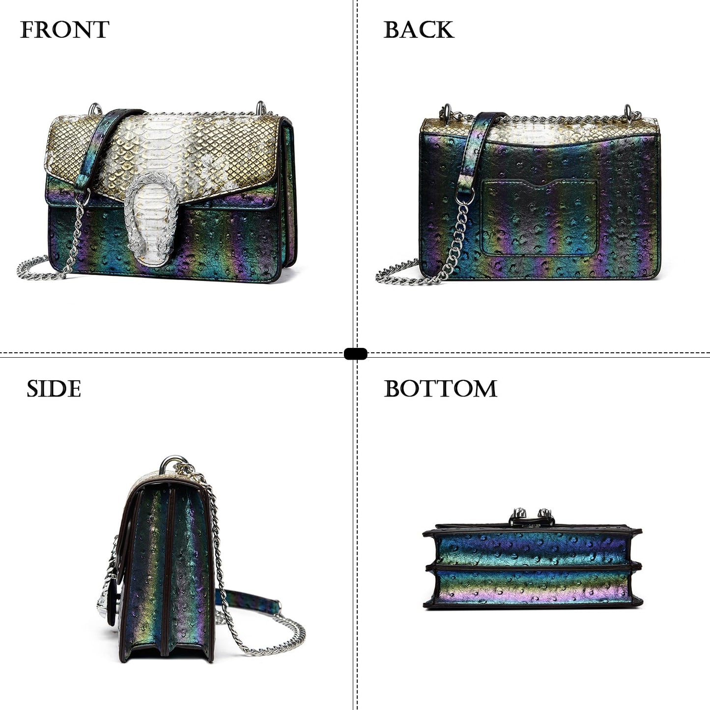 Crossbody Snake Printed Clutch