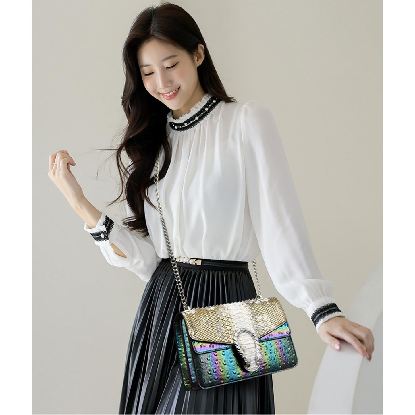 Crossbody Snake Printed Clutch