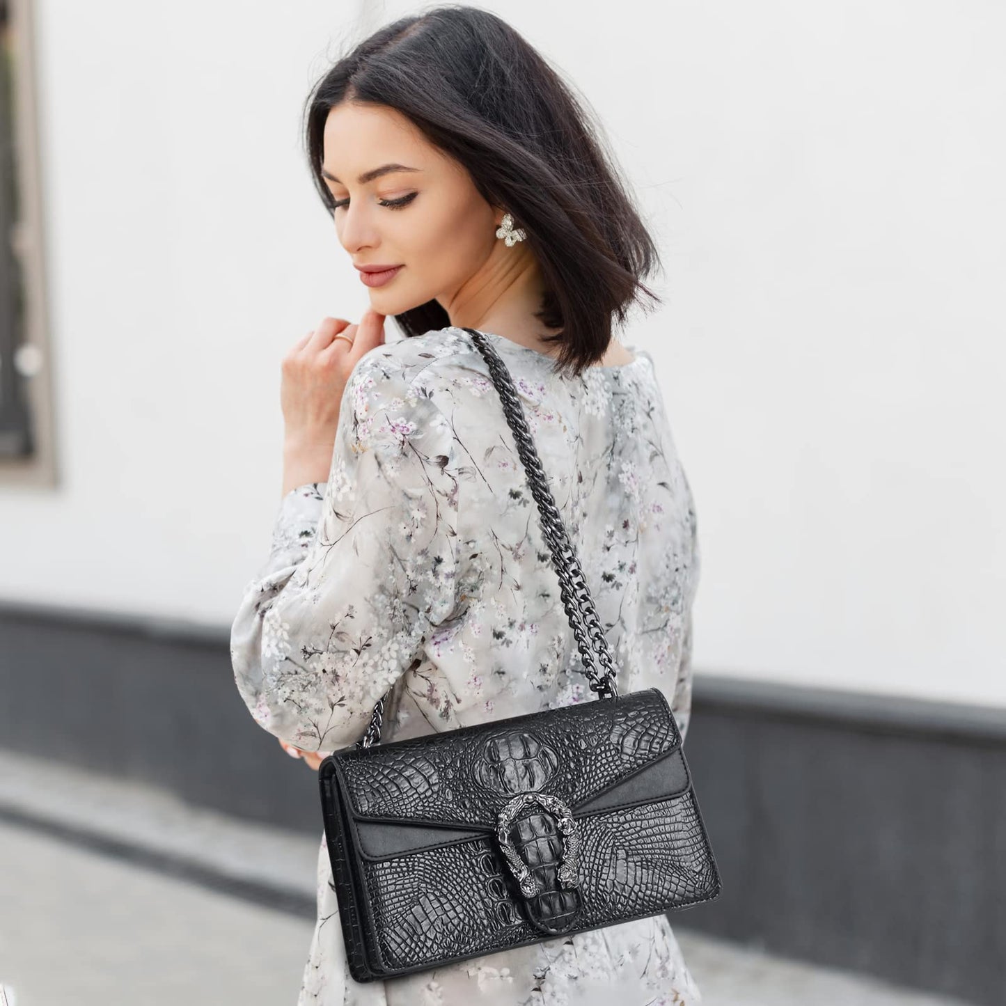 Crossbody Snake Printed Clutch