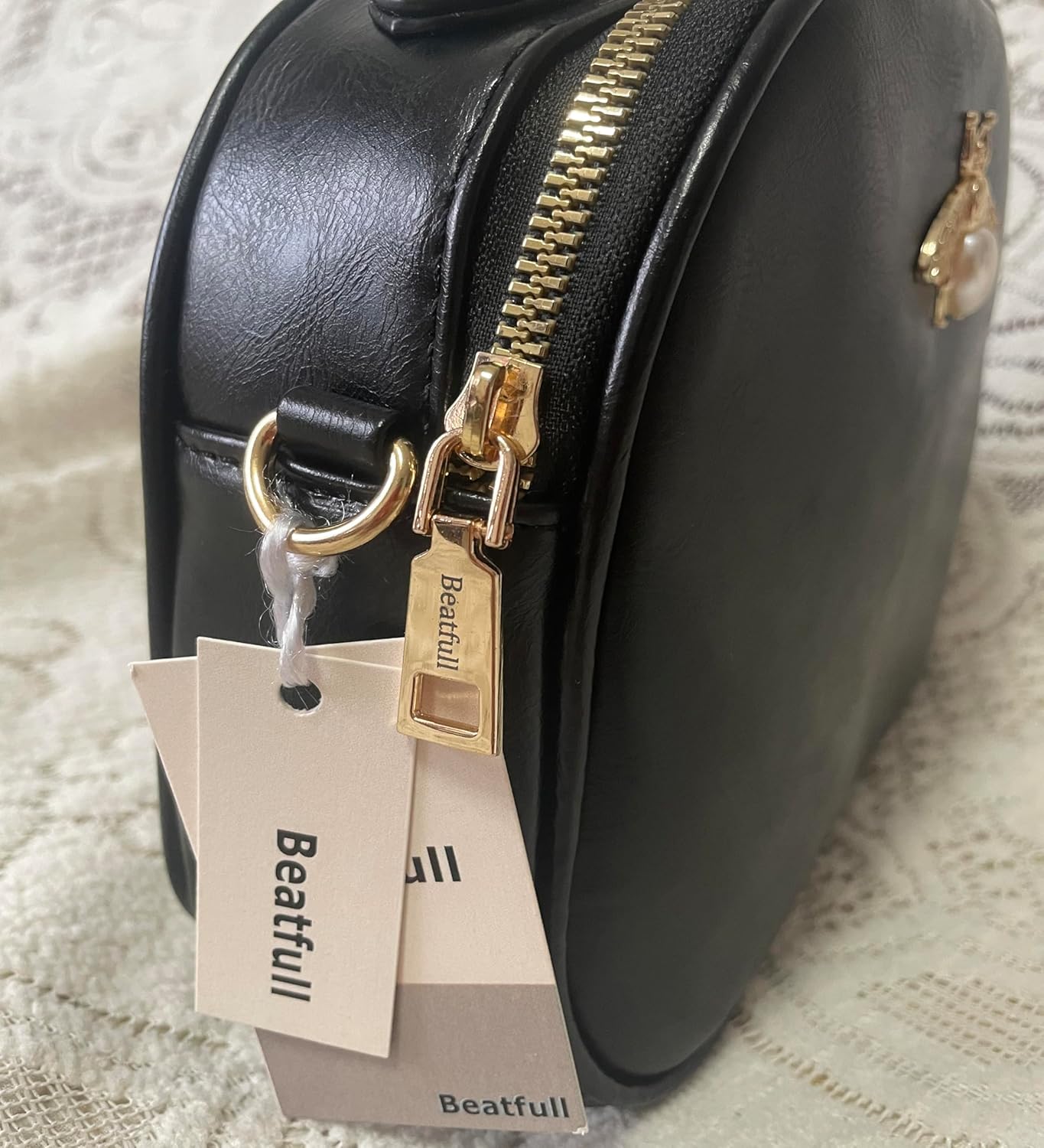 Beatfull Bee Crossbody Purse for Women Leather Round Shoulder Bag Small StylishvTop Handle Handbag