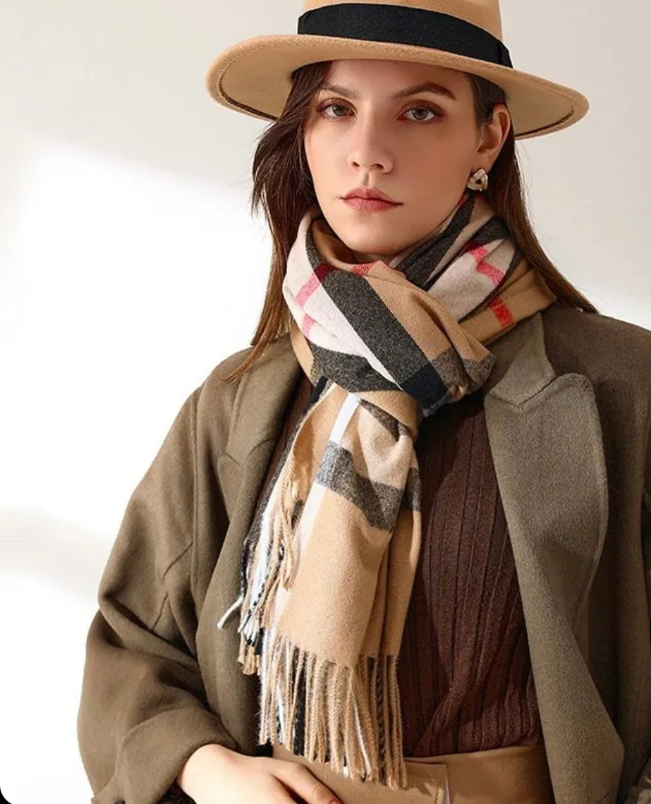 Imitation Cashmere Plaid Scarf