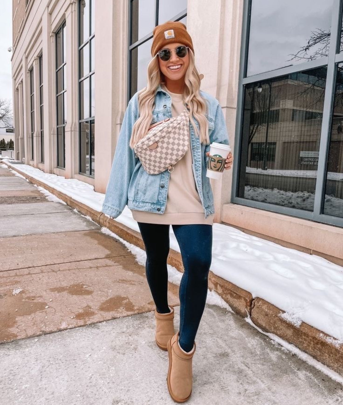 White Checkered Bum Bag