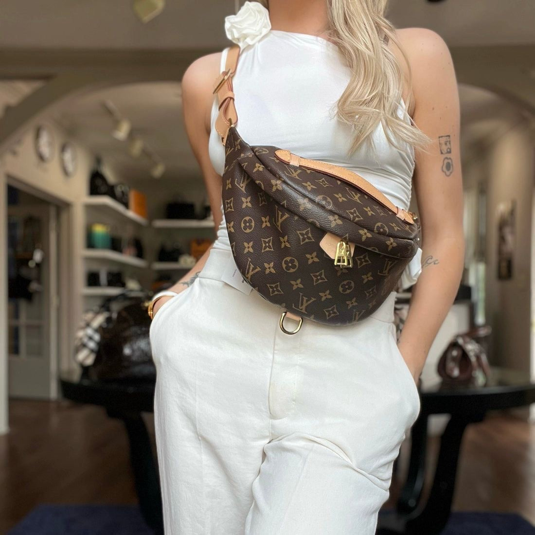 Brown Flower Bum Bag