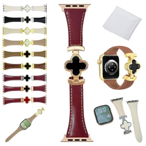 Lucky Flower Leather Strap For Apple Watch