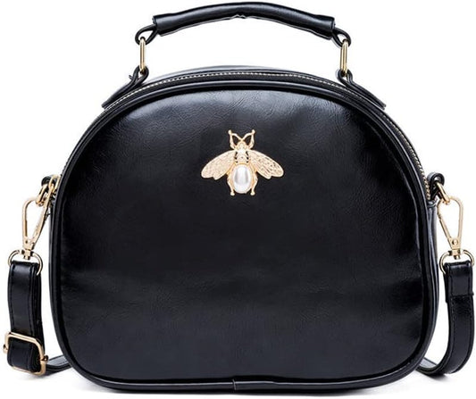 Beatfull Bee Crossbody Purse for Women Leather Round Shoulder Bag Small StylishvTop Handle Handbag