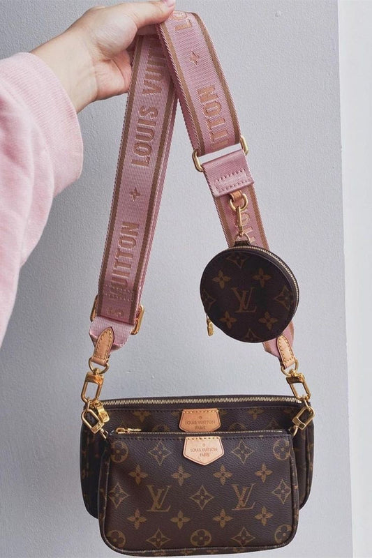 Monogram Double Crossbody Bag with Cloth Strap (more colors)