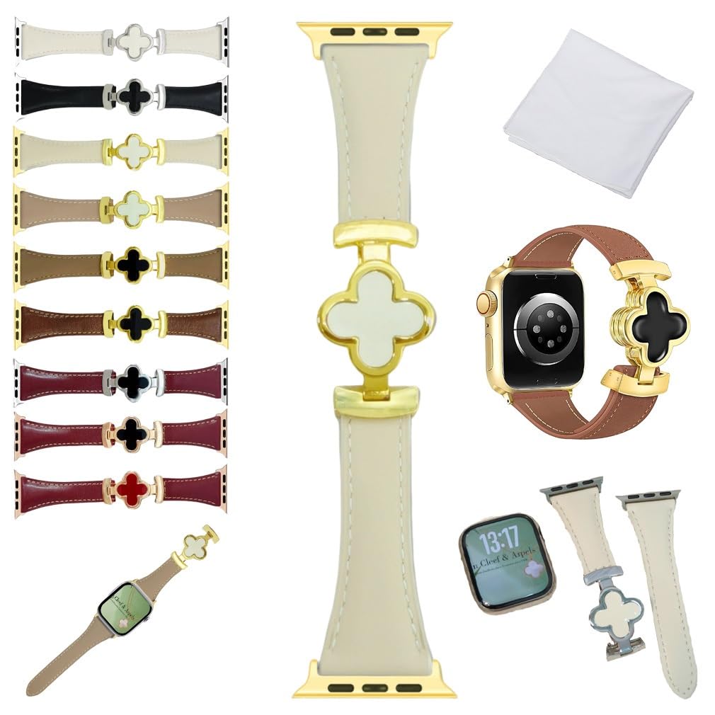 Lucky Flower Leather Strap For Apple Watch