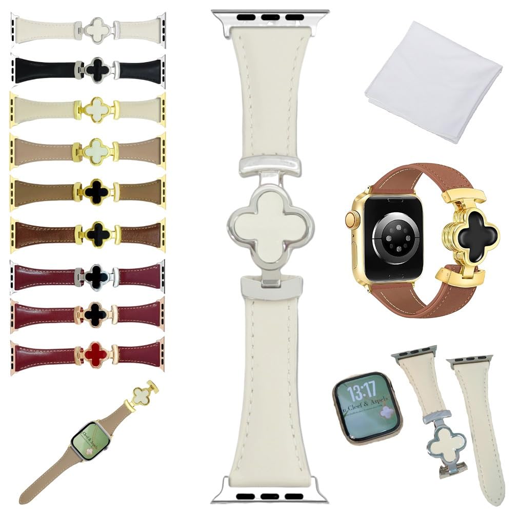 Lucky Flower Leather Strap For Apple Watch