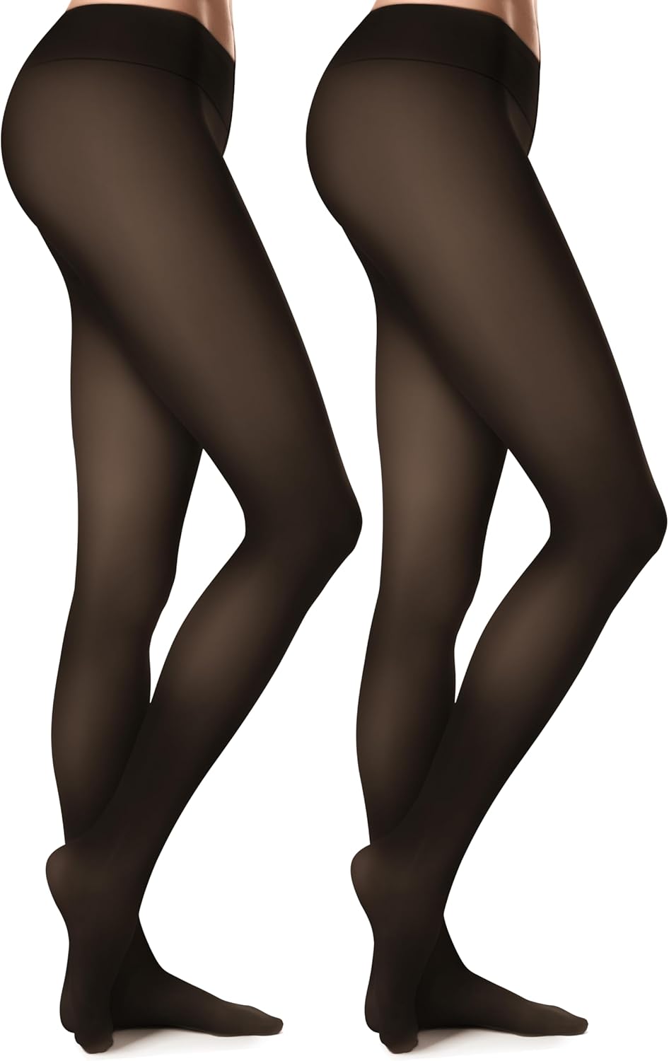 Women’s Fleece-Lined Tights - Ultra-Warm Fake Sheer Look Pantyhose Thick Leggings for Winter