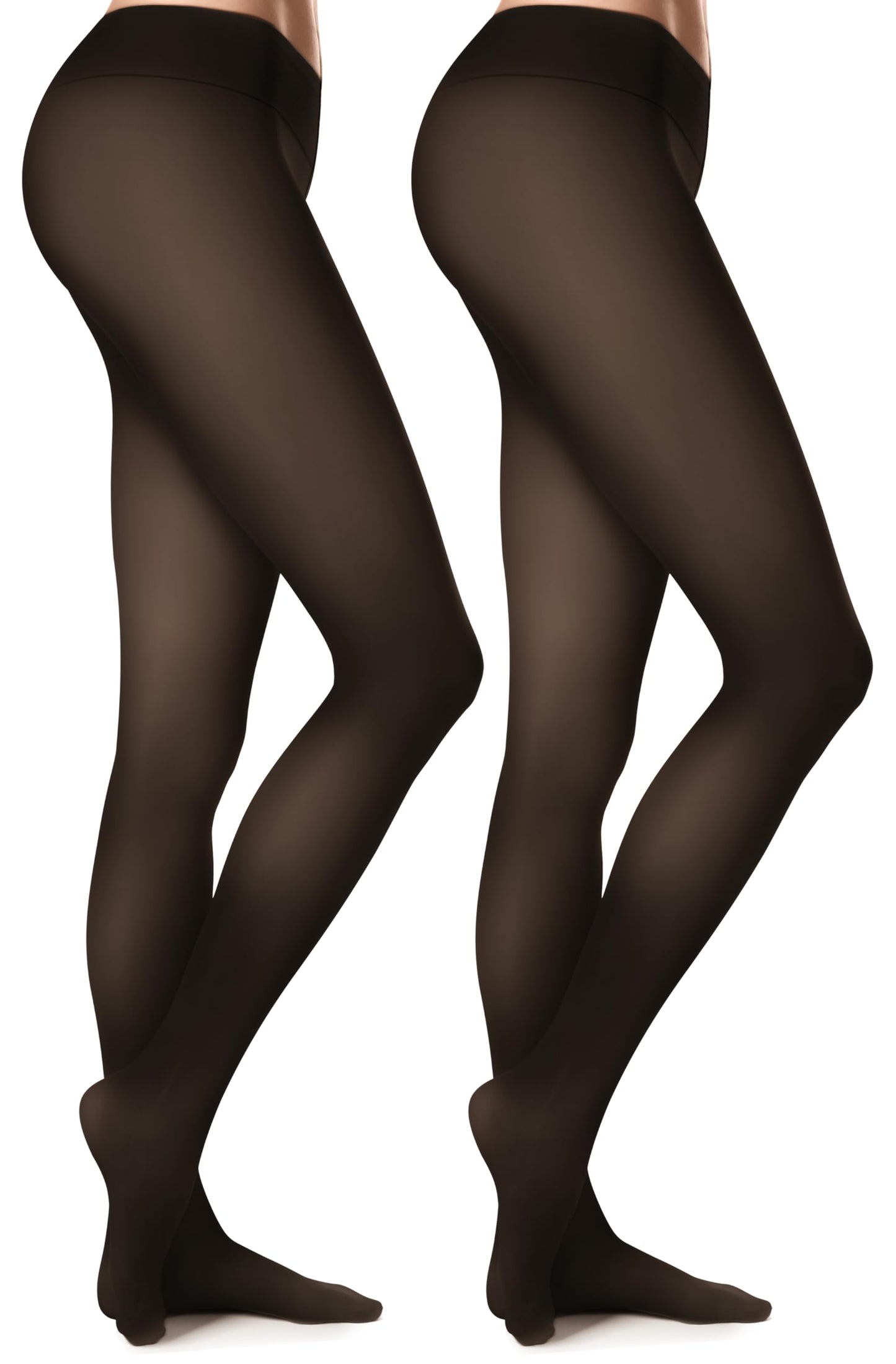 Women’s Fleece-Lined Tights - Ultra-Warm Fake Sheer Look Pantyhose Thick Leggings for Winter