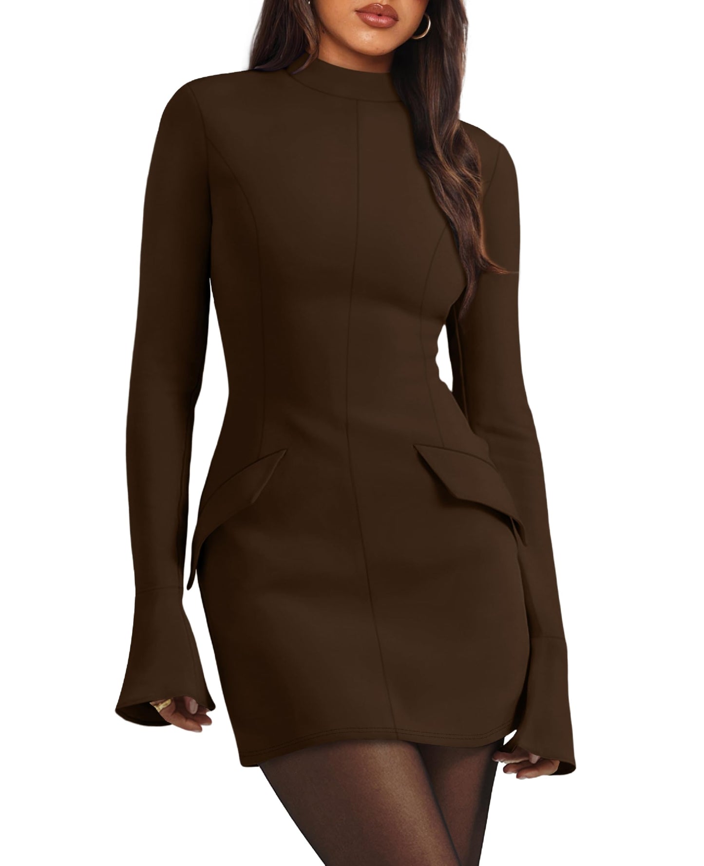 Long Sleeve Mock Neck Dress (more colors)
