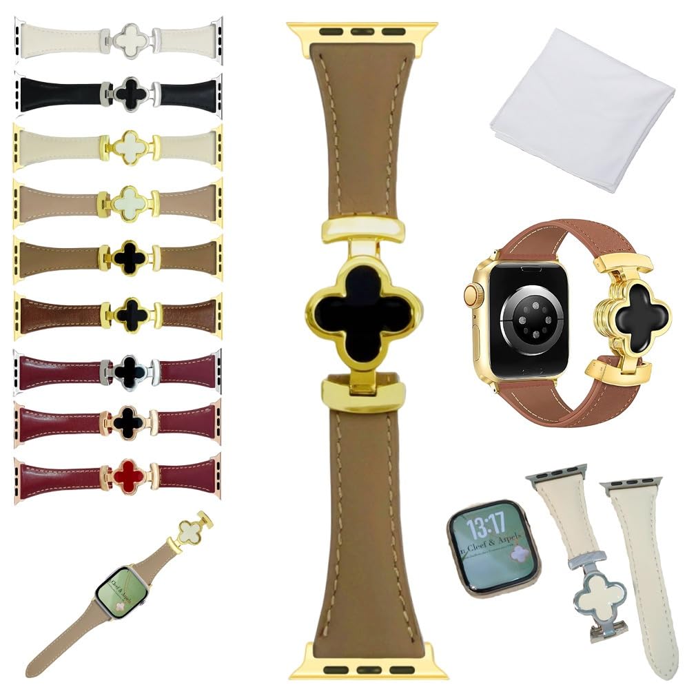 Lucky Flower Leather Strap For Apple Watch