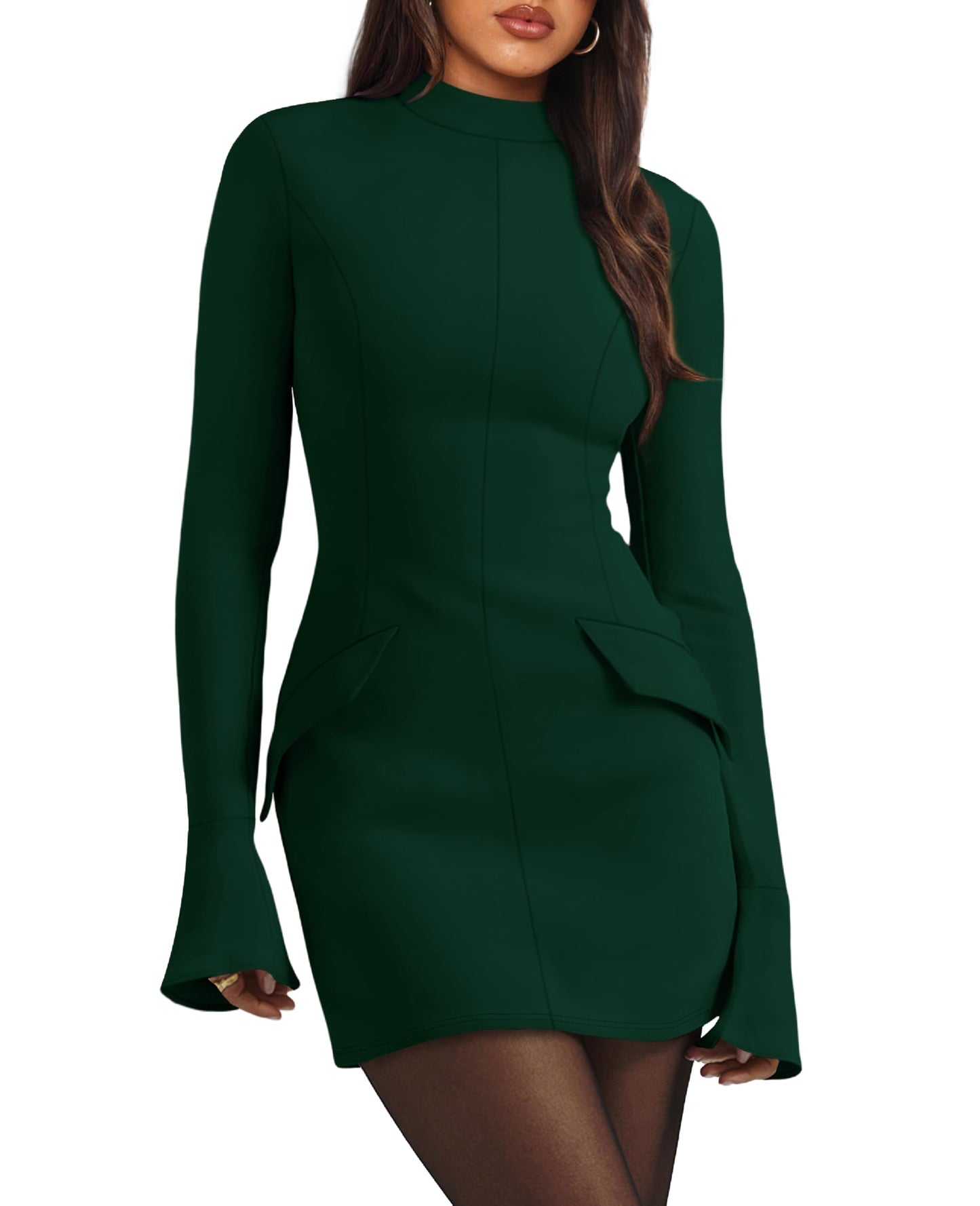 Long Sleeve Mock Neck Dress (more colors)