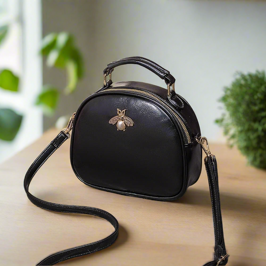 Beatfull Bee Crossbody Purse for Women Leather Round Shoulder Bag Small StylishvTop Handle Handbag