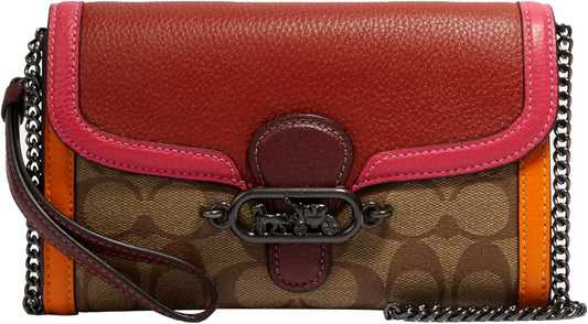Authentic Coach Signature Colorblock Jade Chain Crossbody