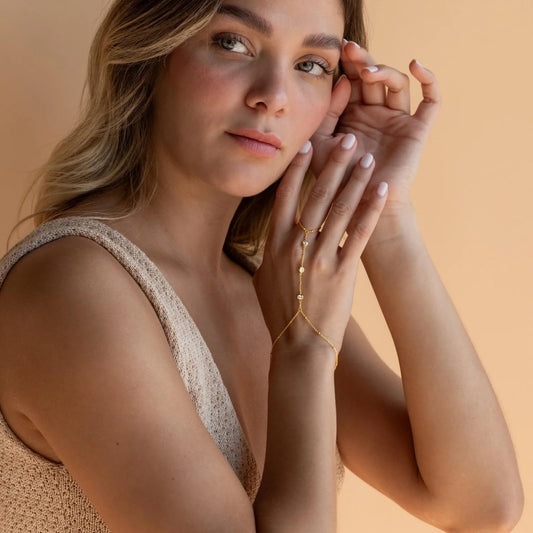 14K Gold Plated Dainty Hand Chain