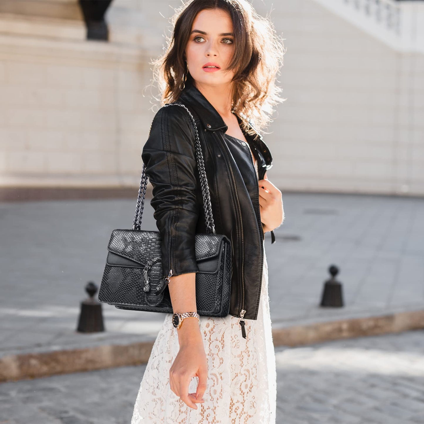 Crossbody Snake Printed Clutch