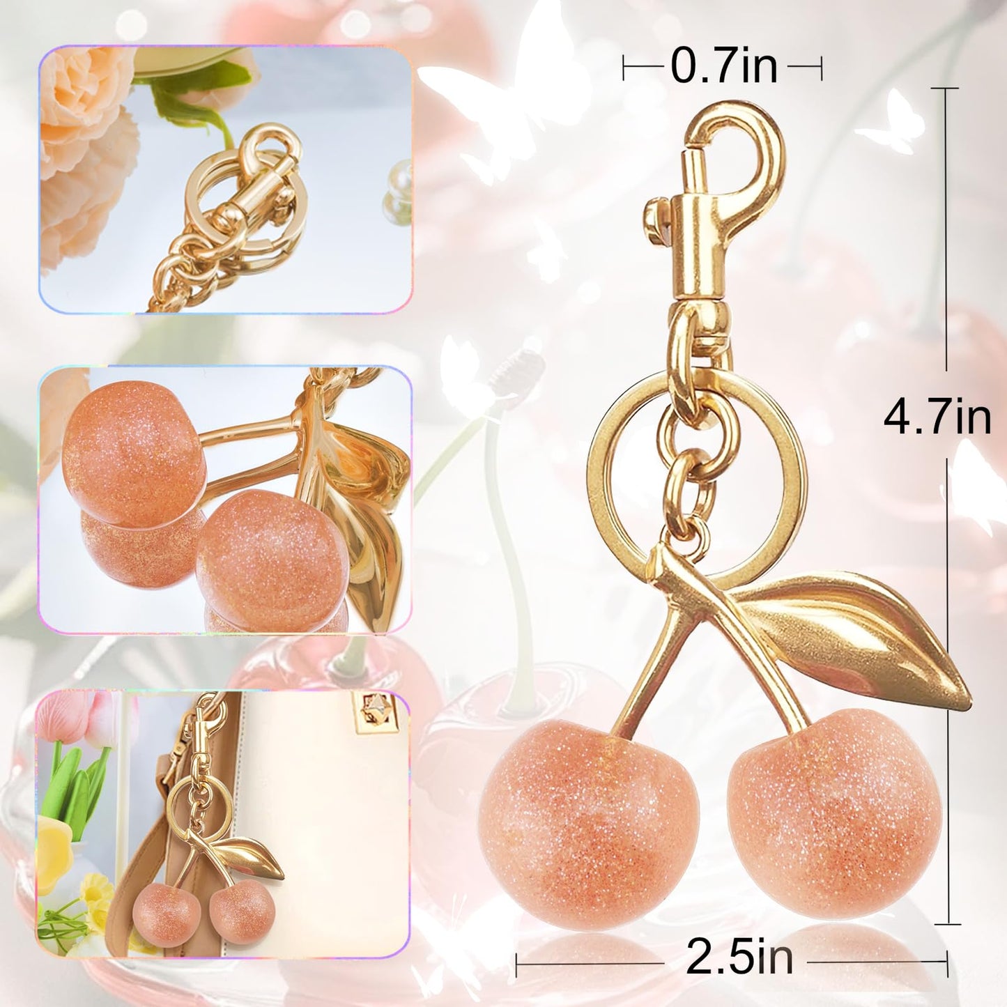 Cherry Keychain Bag Purse Charms