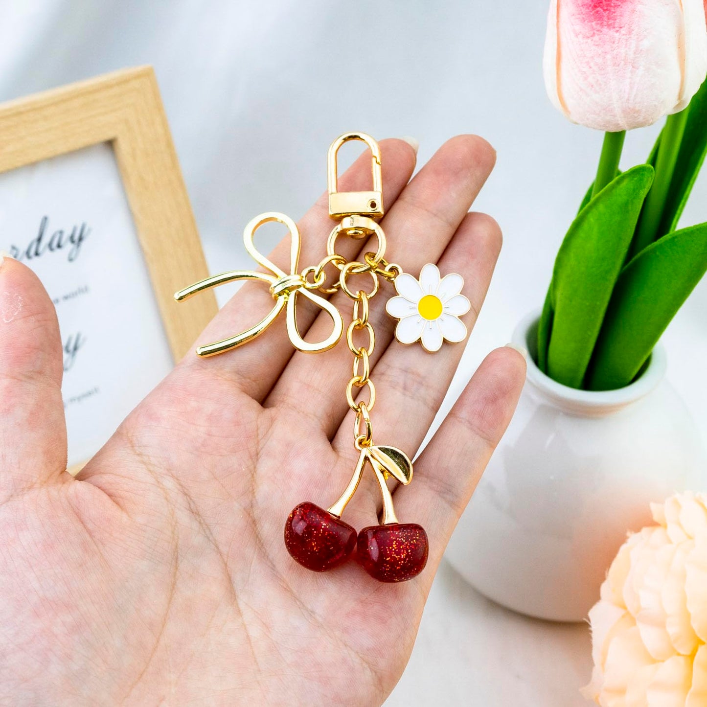 Cherry Keychain Bag Purse Charms
