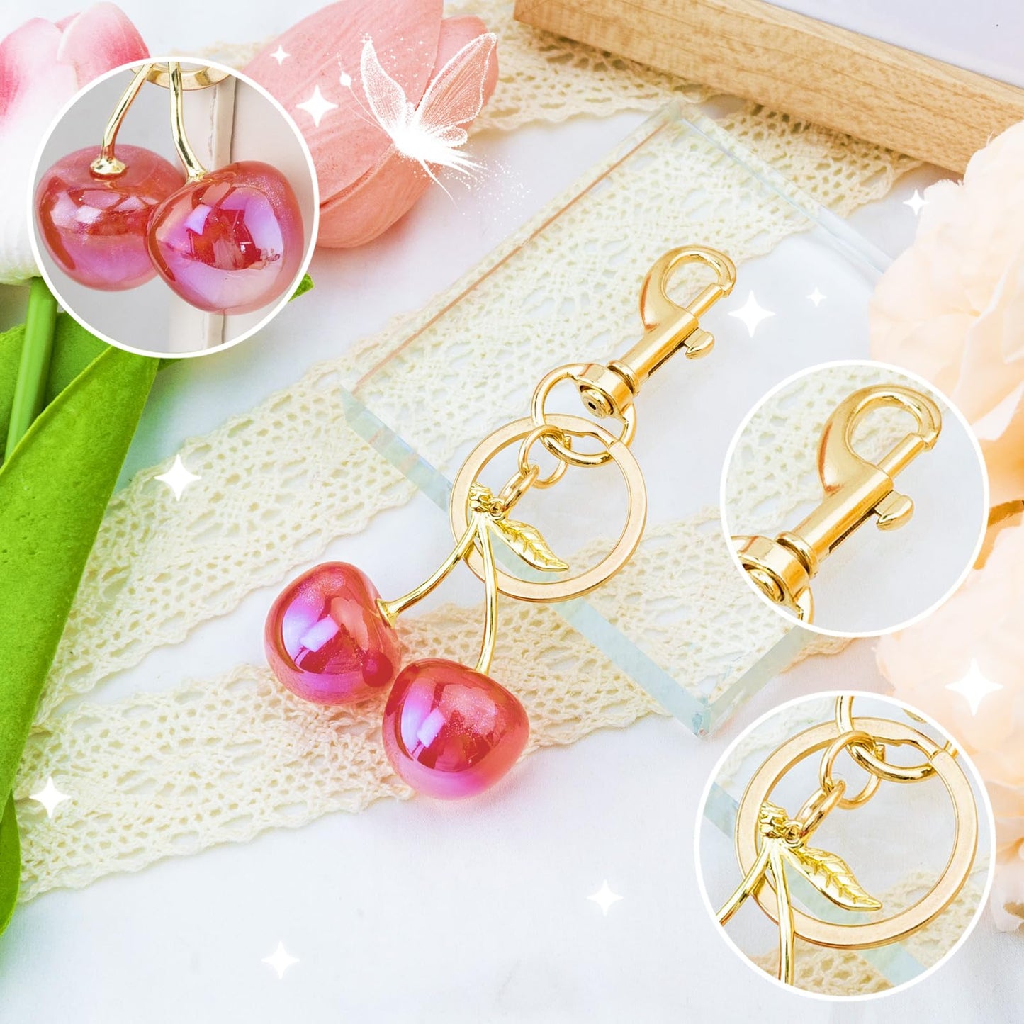 Cherry Keychain Bag Purse Charms