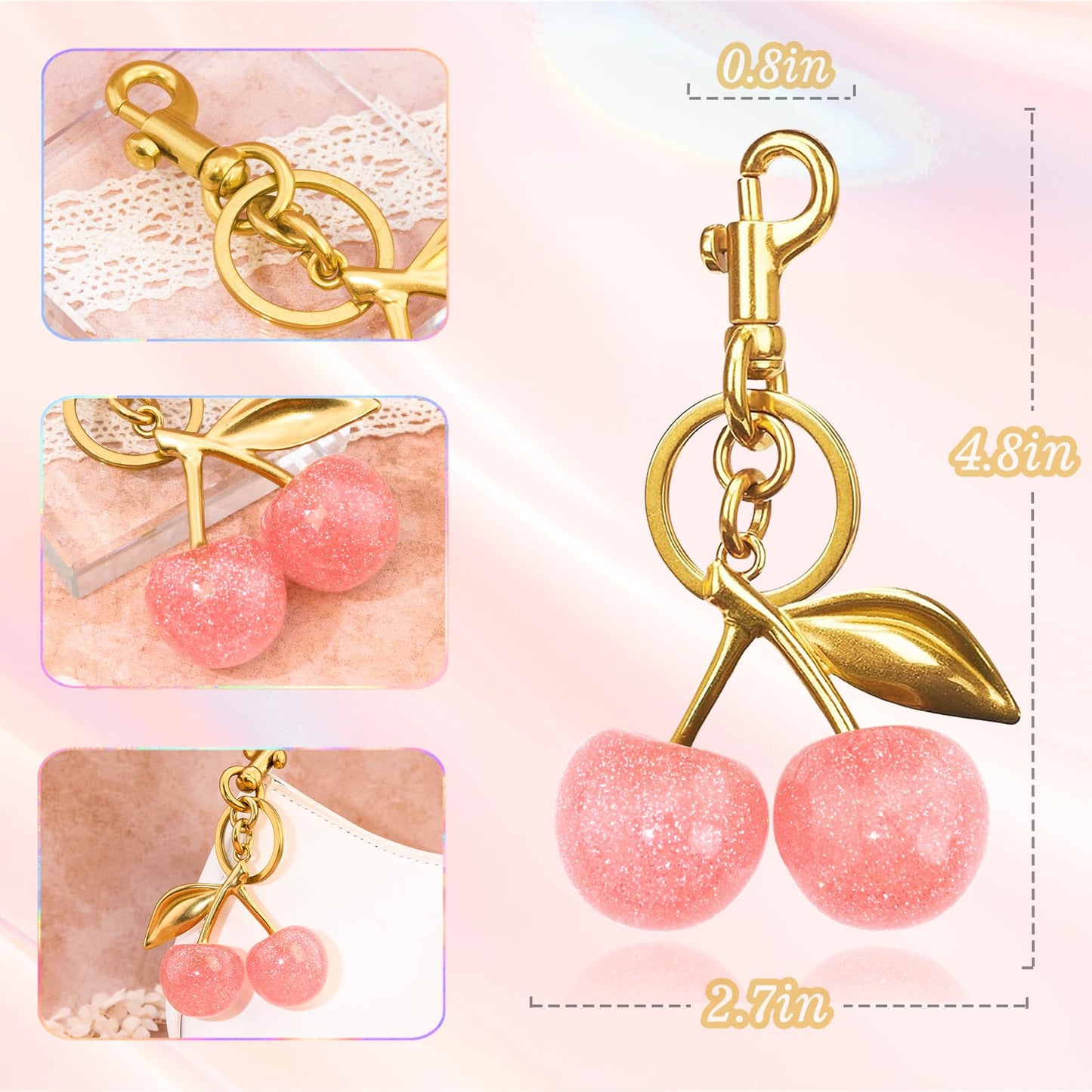 Cherry Keychain Bag Purse Charms