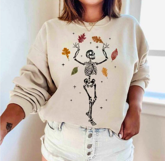 Dancing Leaves Skeleton Sweatshirt