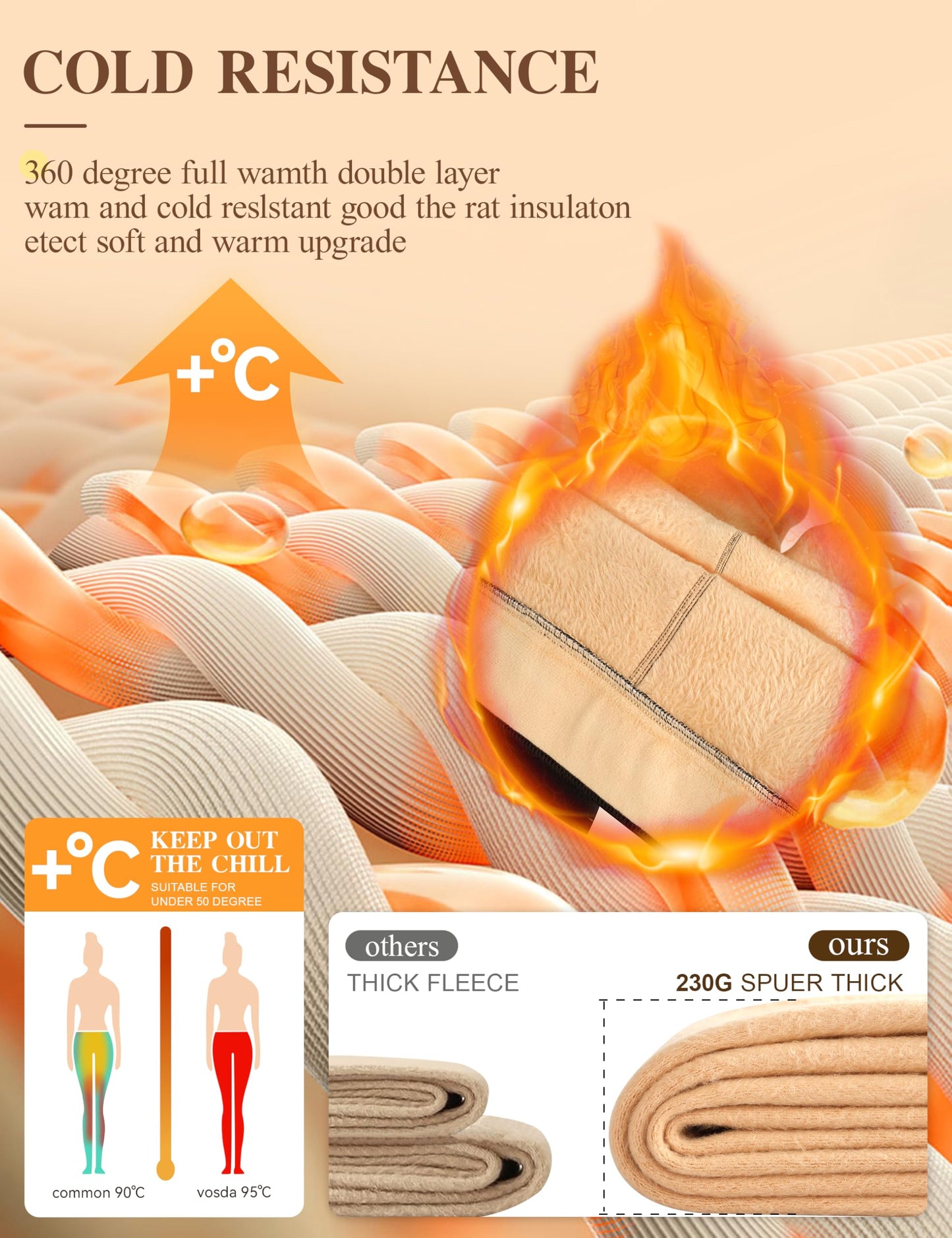 Women’s Fleece-Lined Tights - Ultra-Warm Fake Sheer Look Pantyhose Thick Leggings for Winter