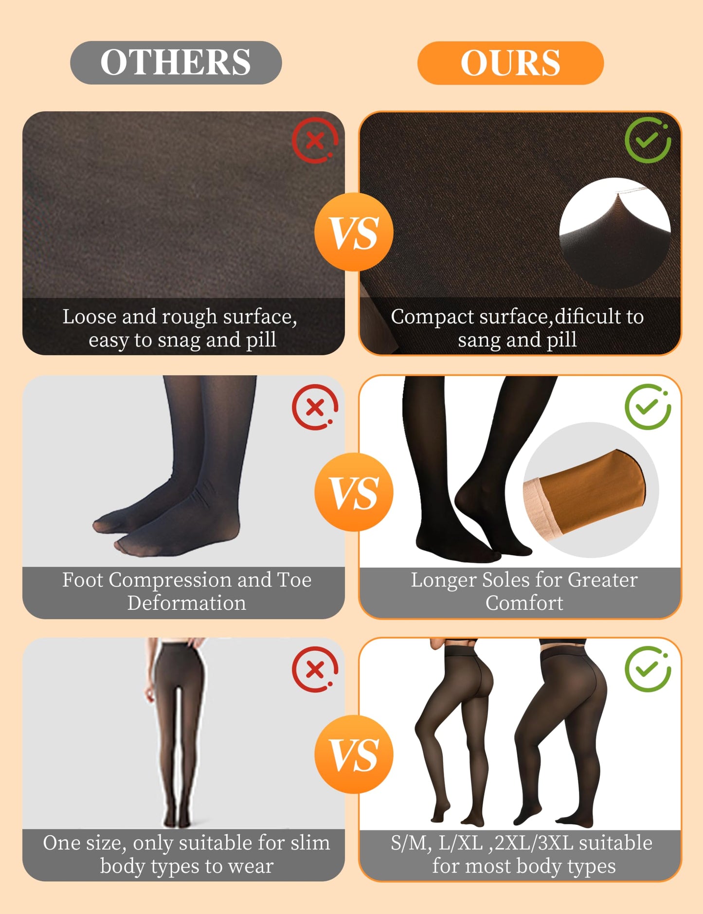 Women’s Fleece-Lined Tights - Ultra-Warm Fake Sheer Look Pantyhose Thick Leggings for Winter