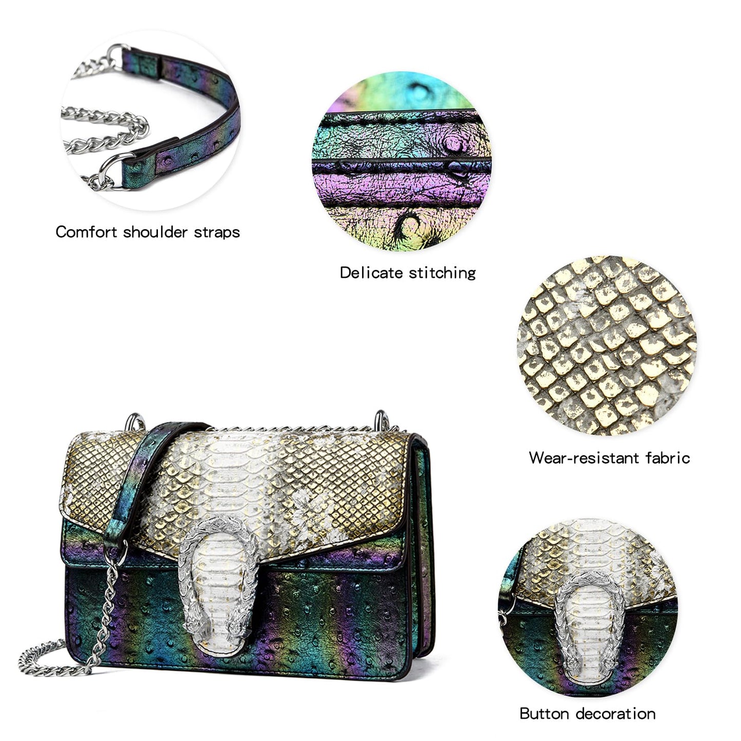 Crossbody Snake Printed Clutch
