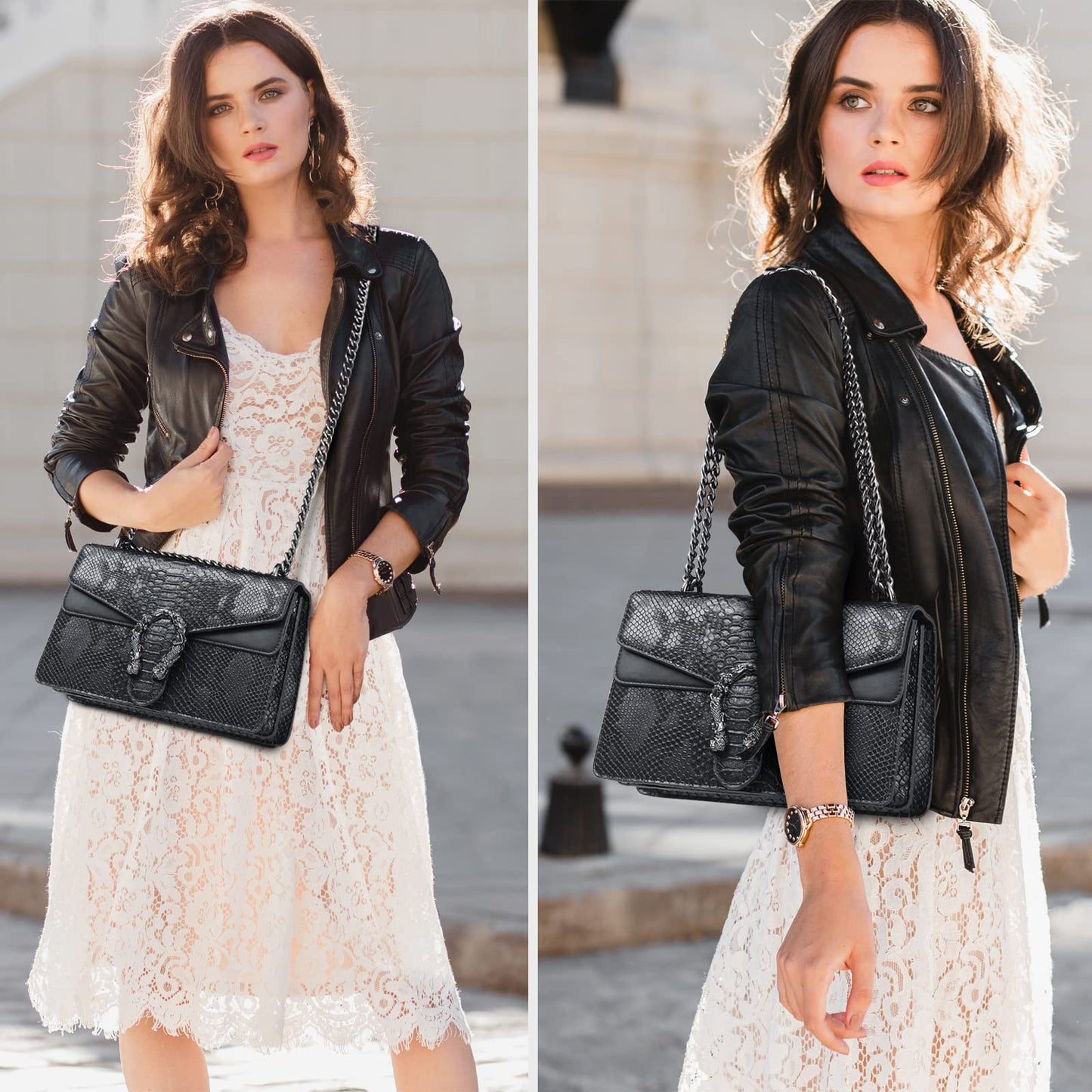 Crossbody Snake Printed Clutch