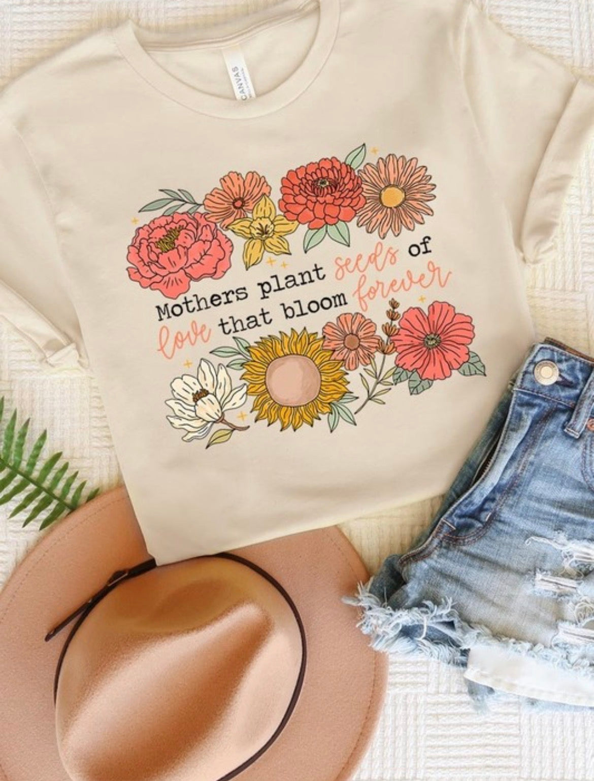 Floral Mama Quote Graphic Heavy Cotton Tee (more colors)