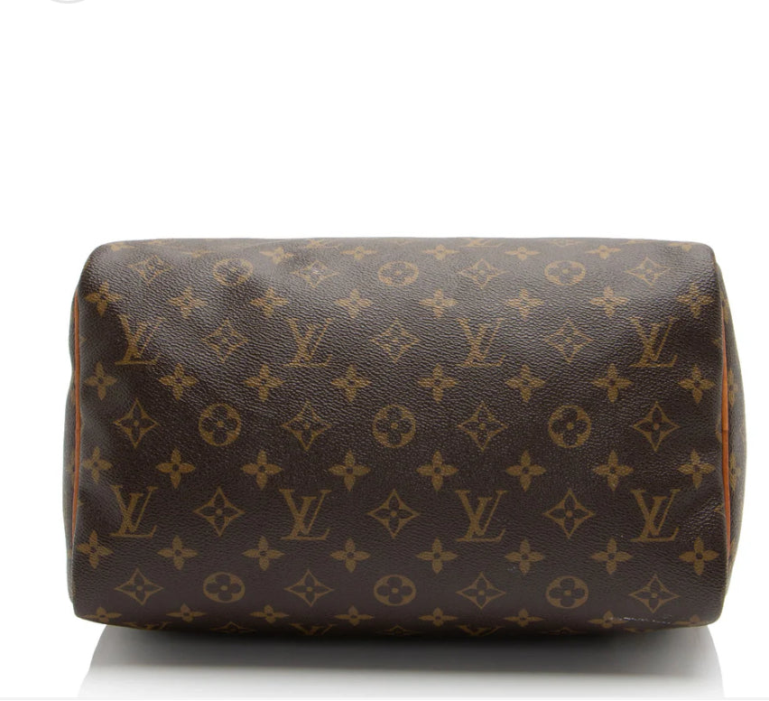 Monogram Brown Flower Speedy Tote