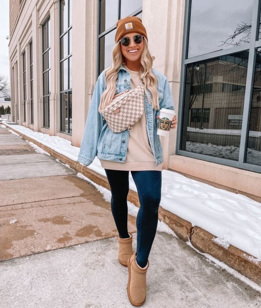 White Checkered Bum Bag